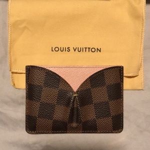 Louis Vuitton card case - with rare pink inside